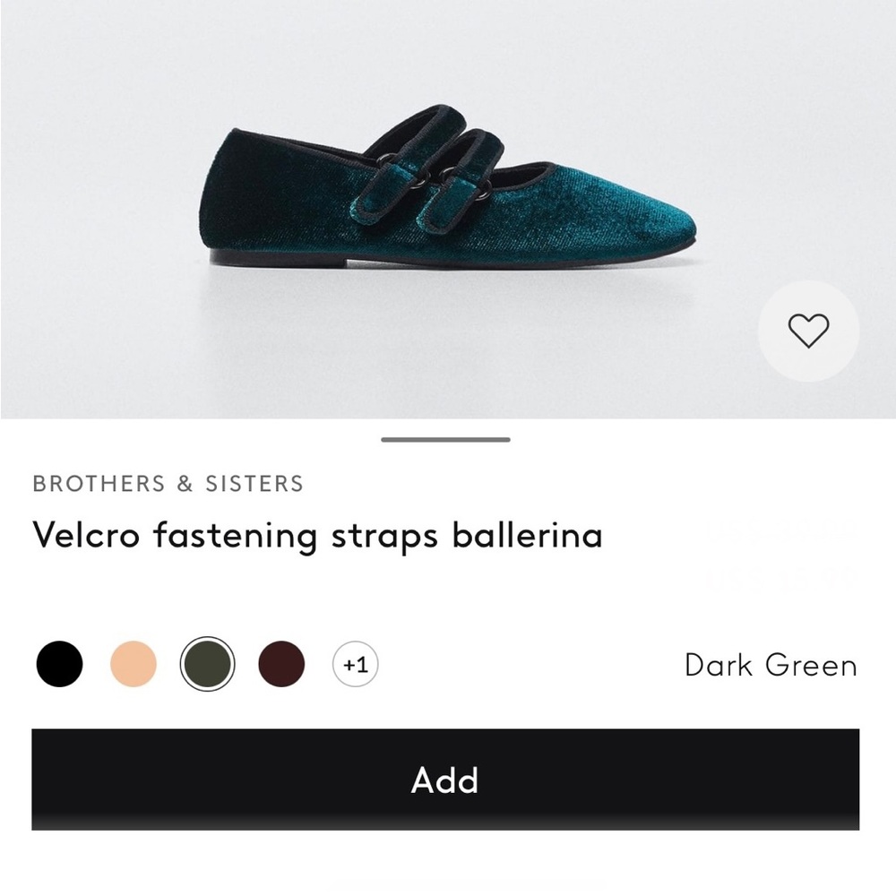 NWT Mango Velcro Fastening Velvet Ballerina Flats - Picture 6 of 9